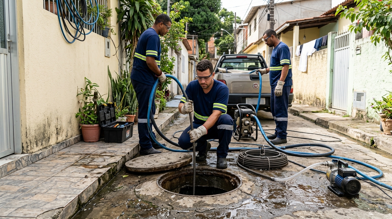 Desentupimento de esgoto com hidrojateamento em Natal-RN
