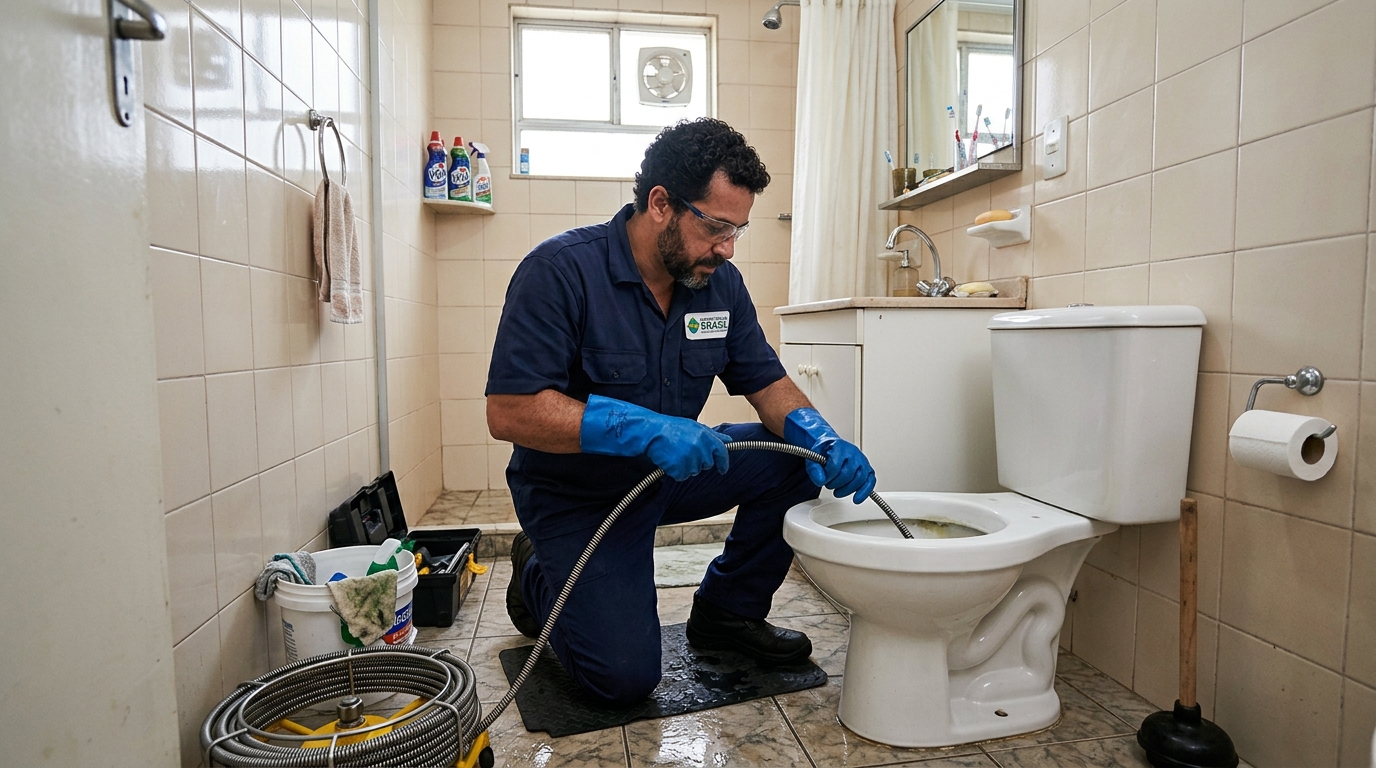 Desentupimento de vaso com equipamento em Natal-RN