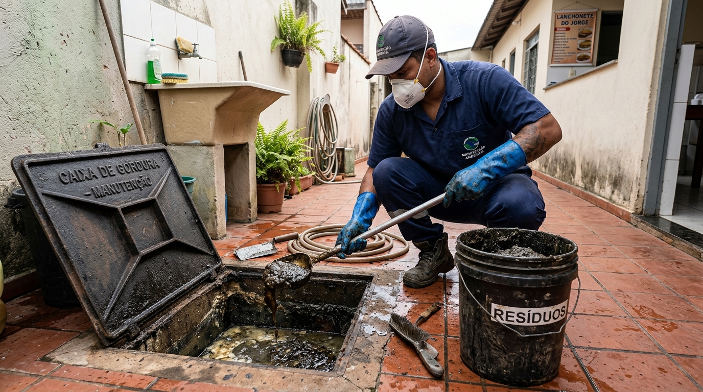 Remoção de lodo de caixa de gordura em Natal-RN
